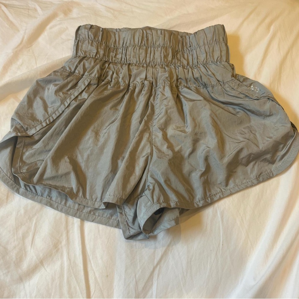 Gray High Waist Elastic Shorts